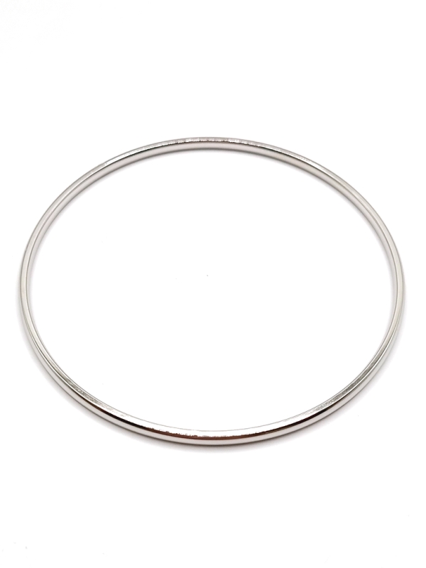 Bracelet jonc fin en acier inoxydable argenté – 65 mm