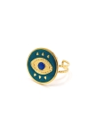 Bague dorée œil protecteur bleu – Design mystique et raffiné