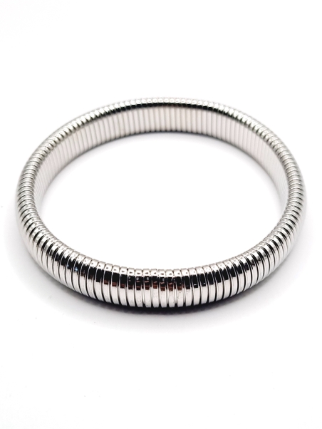 Bracelet extensible en acier inoxydable argenté au design moderne