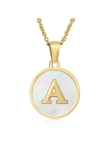Collier lettrage personnalisé de A à Z en acier inoxydable plaqué or 18 carats