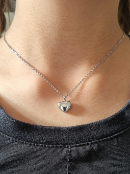 Collier enfant en acier inoxydable avec pendentif cœur