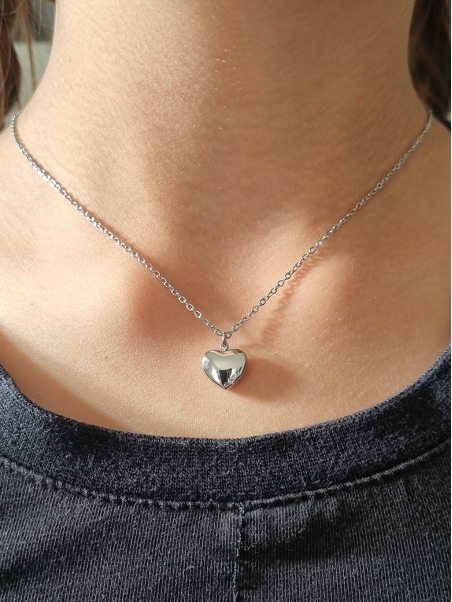 Collier enfant en acier inoxydable avec pendentif cœur