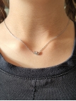 Collier enfant en acier inoxydable argenté avec pendentif lune scintillante