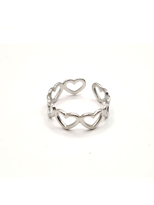 copy ofBague ouverte en acier inoxydable design lignes fluides dorées