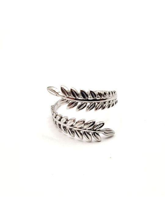 copy ofcopy ofBague ouverte en acier inoxydable design lignes fluides dorées