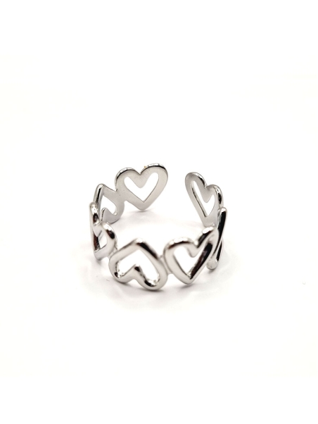 copy ofcopy ofBague ouverte en acier inoxydable design lignes fluides dorées