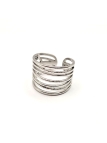 copy ofcopy ofBague ouverte en acier inoxydable design lignes fluides dorées