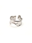 copy ofcopy ofcopy ofcopy ofBague ouverte en acier inoxydable design lignes fluides dorées