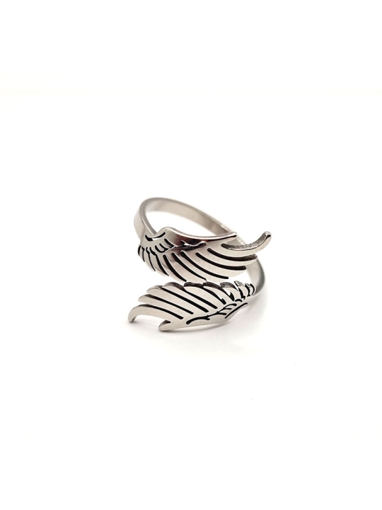 copy ofcopy ofcopy ofcopy ofBague ouverte en acier inoxydable design lignes fluides dorées
