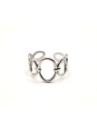Bague en Acier Inoxydable Argenté Design Cercles Entrelacés Ajustable