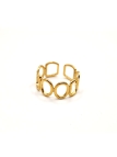 copy ofcopy ofcopy ofcopy ofcopy ofBague ouverte en acier inoxydable design lignes fluides dorées