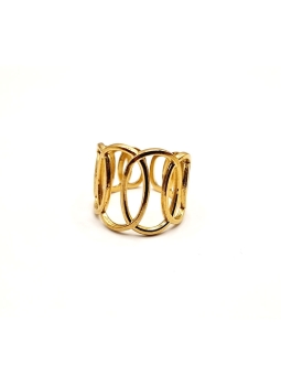 Bague en Acier Inoxydable Doré Design Cercles Entrelacés Élégants