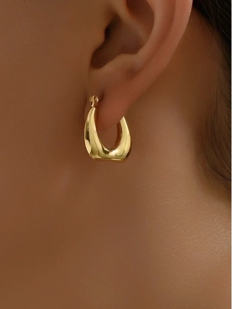 copy ofBoucles d’oreilles anneaux dorés avec pendentif cœur en acier inoxydable