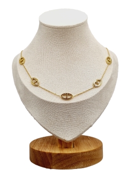 Collier en Acier Inoxydable Doré avec Maillons Ovales Élégants