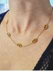 Collier en Acier Inoxydable Doré avec Maillons Ovales Élégants