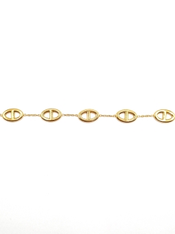 Bracelet Chaîne en Acier Inoxydable Doré avec Maillons Ovales Élégants