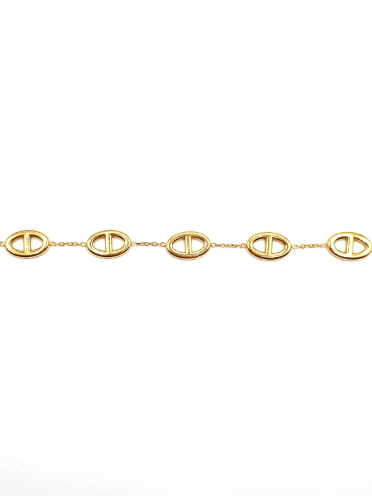 Bracelet Chaîne en Acier Inoxydable Doré avec Maillons Ovales Élégants