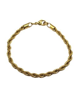 Bracelet Torsadé en Acier Inoxydable Doré 4mm – Élégance et Résistance