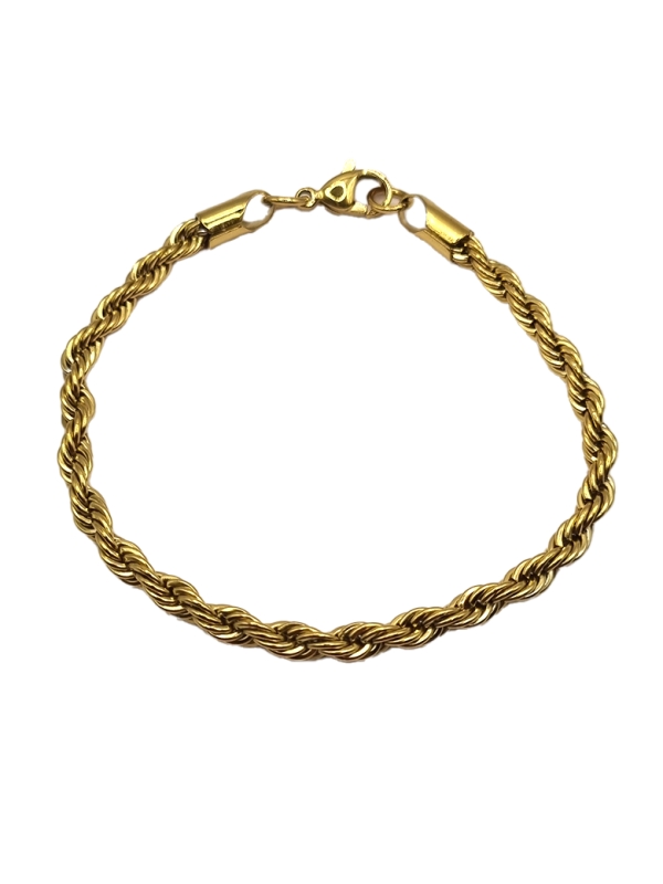 Bracelet Torsadé en Acier Inoxydable Doré – Élégance et Résistance