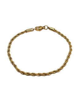 Bracelet Torsadé en Acier Inoxydable Doré 3mm – Élégance Discrète et Résistance
