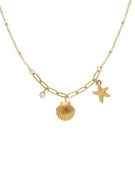 copy ofCollier Multi-Rangs en Acier Inoxydable Doré avec Médaillons Ronds