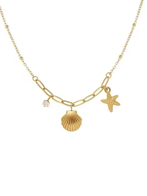copy ofCollier Multi-Rangs en Acier Inoxydable Doré avec Médaillons Ronds