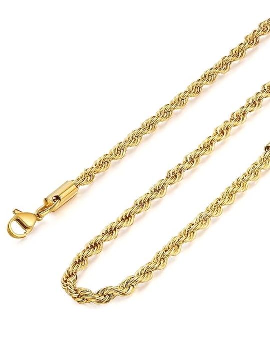 Chaîne Torsadée Dorée en Acier Inoxydable – 40,6 cm