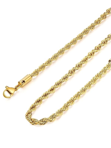 Chaîne Torsadée Dorée en Acier Inoxydable – 40,6 cm
