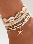 copy ofChaîne de Cheville Double Dorée avec Perles Blanches – Acier Inoxydable