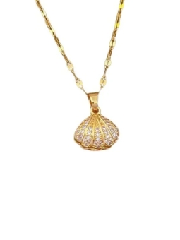 Collier Coquillage Doré avec Perle – Pendentif Ouvrant Élégant