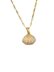 Collier Coquillage Doré avec Perle – Pendentif Ouvrant Élégant