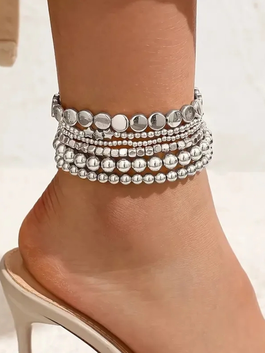 copy ofChaîne de cheville perles vertes – Étoile de mer dorée