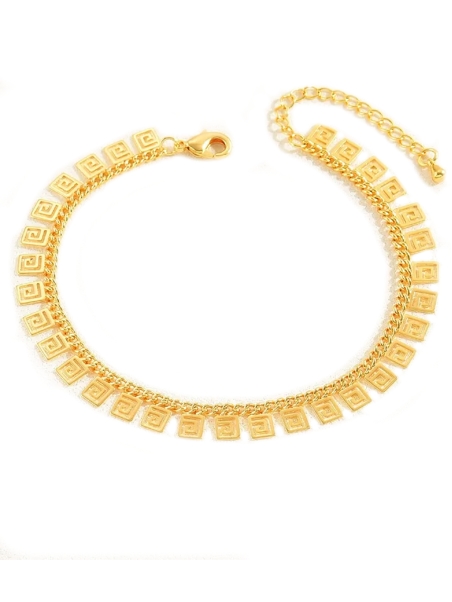 copy ofChaîne de cheville multirangs en perles argentées – Look métal brillant
