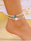 copy ofDuo de chaînes de cheville perles turquoise – Motifs tortues protectrices