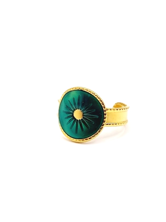 copy ofBague en Acier Inoxydable Doré Design Texturé Ajustable