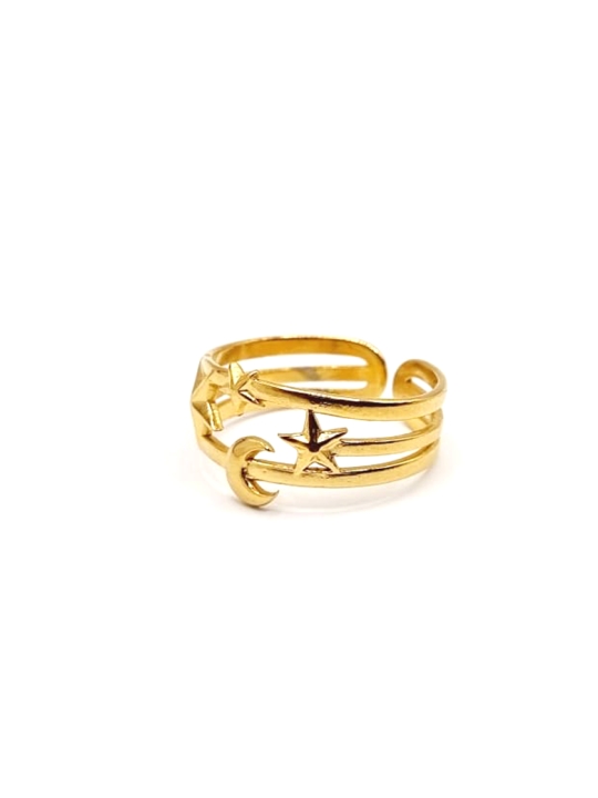 copy ofcopy ofBague en Acier Inoxydable Doré Design Texturé Ajustable