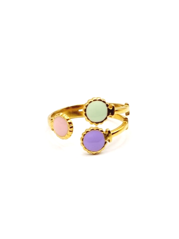 copy ofcopy ofBague en Acier Inoxydable Doré Design Texturé Ajustable