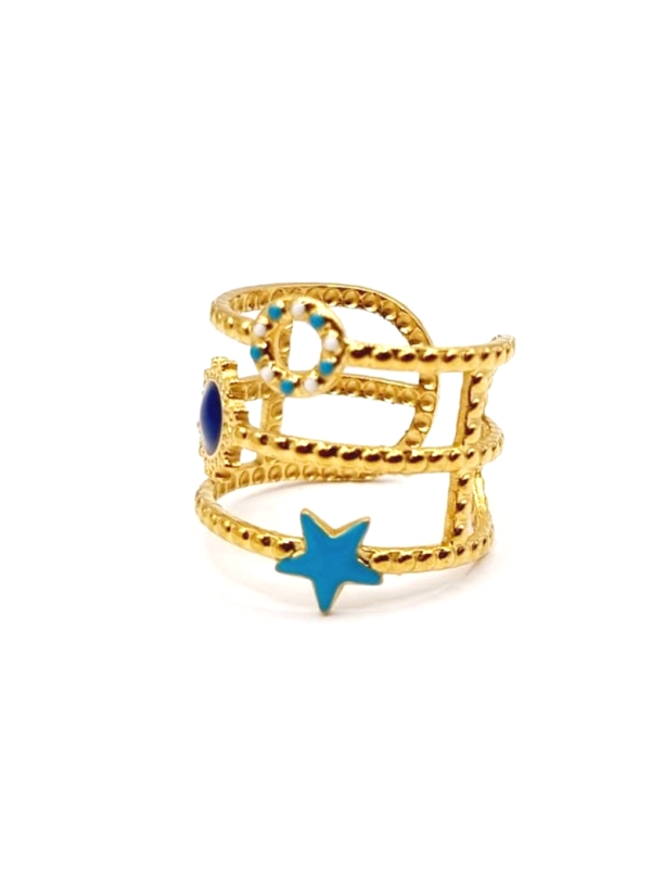 copy ofcopy ofcopy ofBague en Acier Inoxydable Doré Design Texturé Ajustable