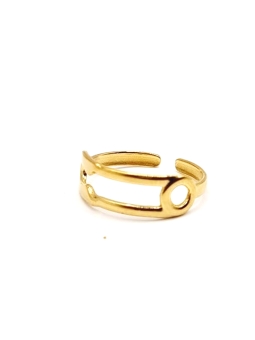 Bague dorée design minimaliste – anneau ouvert géométrique