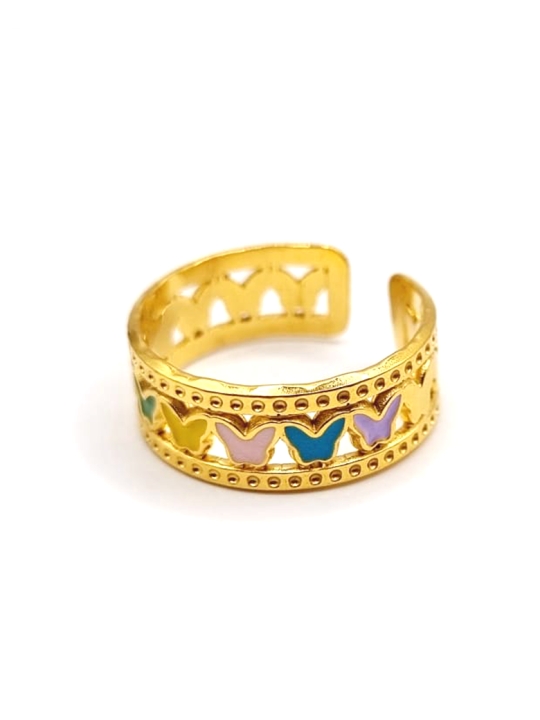 copy ofcopy ofcopy ofcopy ofcopy ofcopy ofcopy ofBague en Acier Inoxydable Doré Design Texturé Ajustable