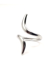 Bague argentée ouverte en acier inoxydable style griffe