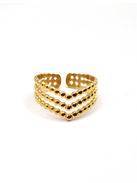 copy ofcopy ofBague dorée cercle solaire ajouré – motif texturé