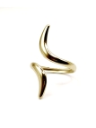 Bague dorée design corne en acier inoxydable – Élégance audacieuse et sculpturale