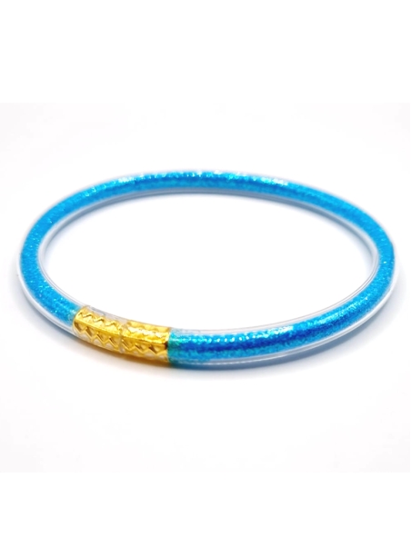 Bracelet jonc bouddhiste bleu turquoise – Fraîcheur spirituelle et éclat apaisant
