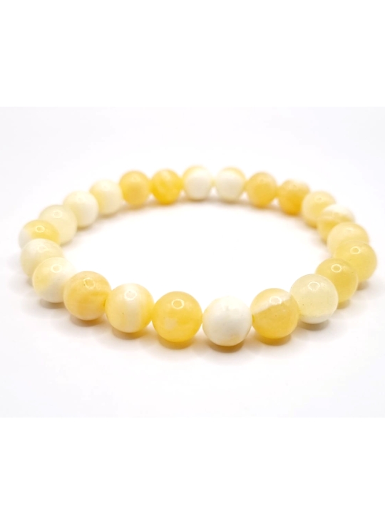 Bracelet en jade néphrite jaune – Énergie solaire et sérénité naturelle