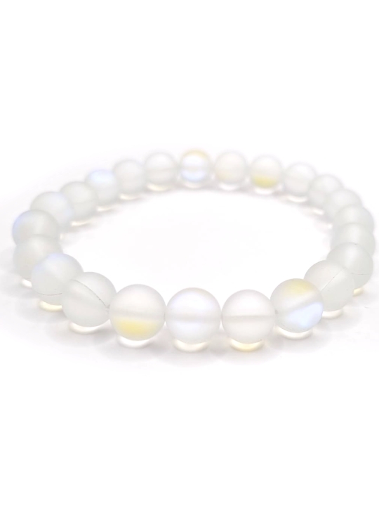 Bracelet en pierre de lune – Reflets violets mystiques et énergie féminine
