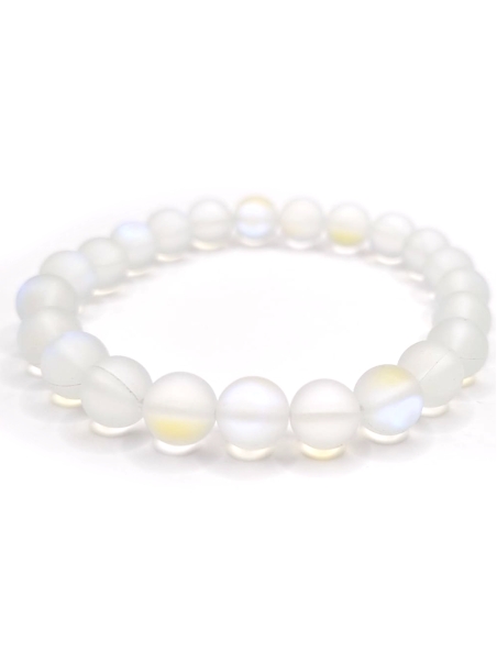 Bracelet en pierre de lune – Reflets violets mystiques et énergie féminine