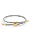 Bracelet Ajustable Gris & Lettre H Dorée – Sobriété chic et confort réglable