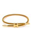 Bracelet Ajustable Marron & Lettre H Dorée – Élégance naturelle et chaleur intemporelle