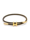 Bracelet Noir & Fil Doré avec Lettre H – Intemporel, chic et audacieux